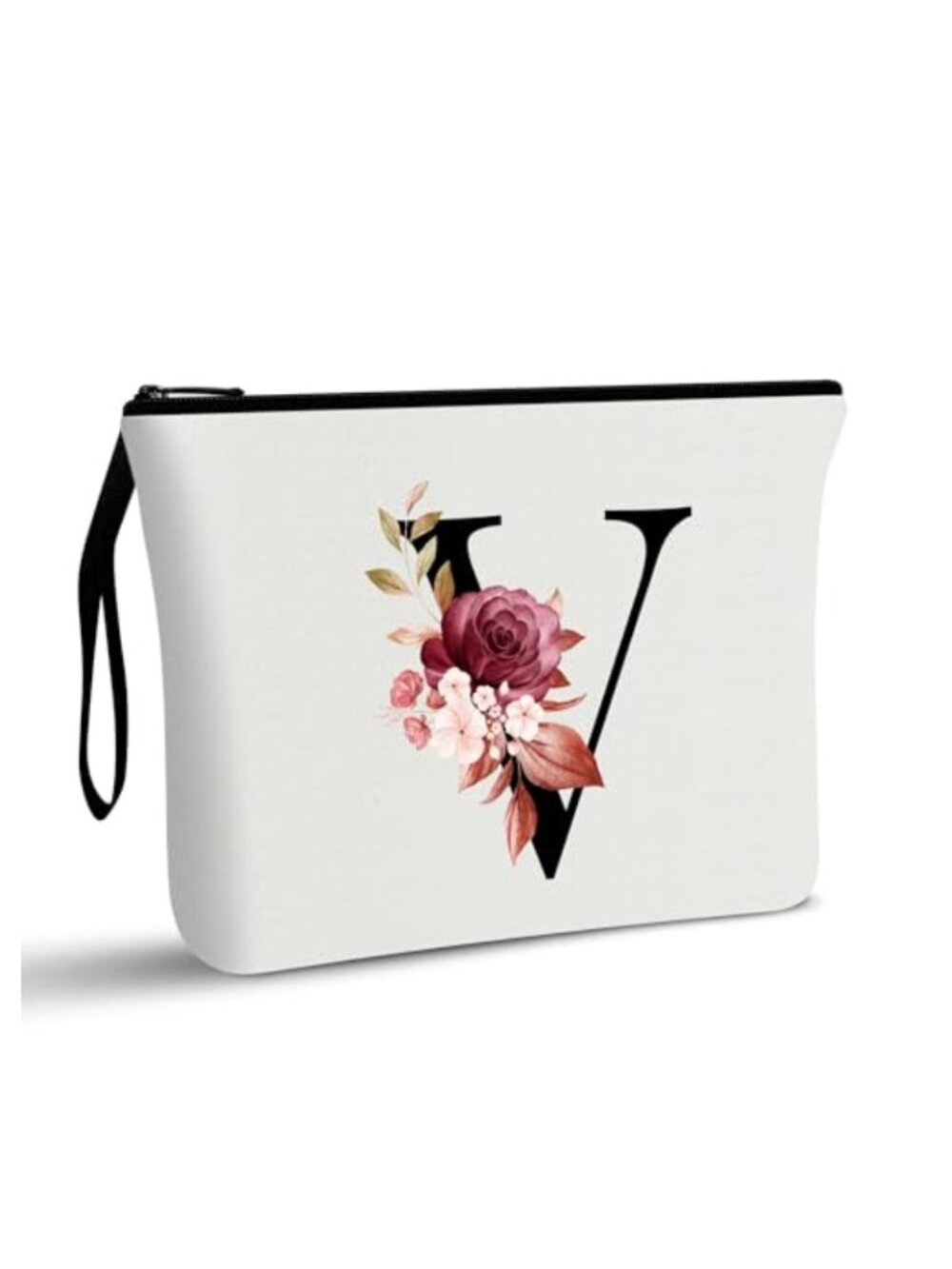 Canvas Silk Lined Cosmetic Bag Zipper Pouch Bridesmaid Gift